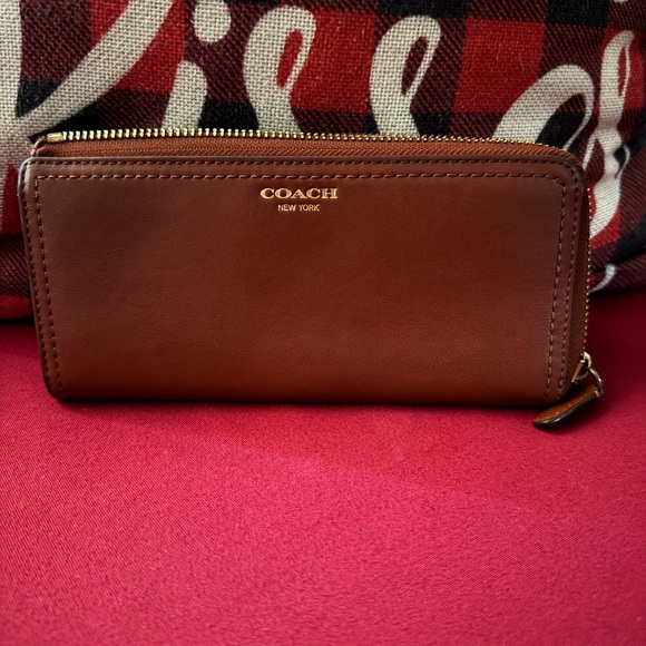 Coach Handbags - Coach Tan Napa Leather Slim Zip Wallet